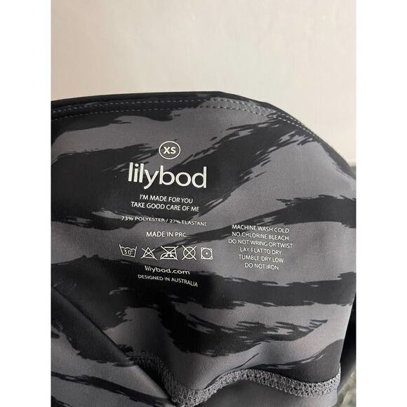 Lilybod XS Leggings Ariana Black & Gray Tiger High Rise Stretch Pants NEW - Picture 9 of 9